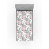 Ambesonne Floral Fitted Sheet, Valentine’s Day Theme Vintage Style Romantic Roses Pattern Plot, Decorative Soft Fabric Bedding All-Round Elastic Pocket, Twin Size, Dark Fuchsia and Slate Blue(Coral and Pale Reseda Green)