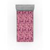 Ambesonne Floral Fitted Sheet, Valentine’s Day Theme Vintage Style Romantic Roses Pattern Plot, Decorative Soft Fabric Bedding All-Round Elastic Pocket, Twin Size, Dark Fuchsia and Slate Blue(Soft Pink and Dark Magenta)