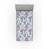 Ambesonne Floral Fitted Sheet, Valentine’s Day Theme Vintage Style Romantic Roses Pattern Plot, Decorative Soft Fabric Bedding All-Round Elastic Pocket, Twin Size, Dark Fuchsia and Slate Blue(Pale Purple Grey Teal)