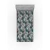 Ambesonne Floral Fitted Sheet, Valentine’s Day Theme Vintage Style Romantic Roses Pattern Plot, Decorative Soft Fabric Bedding All-Round Elastic Pocket, Twin Size, Dark Fuchsia and Slate Blue(Dark Teal and Pale Grey)