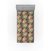 Ambesonne Floral Fitted Sheet, Valentine’s Day Theme Vintage Style Romantic Roses Pattern Plot, Decorative Soft Fabric Bedding All-Round Elastic Pocket, Twin Size, Dark Fuchsia and Slate Blue(Pale Orange Sage Green)