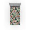 Ambesonne Floral Fitted Sheet, Valentine’s Day Theme Vintage Style Romantic Roses Pattern Plot, Decorative Soft Fabric Bedding All-Round Elastic Pocket, Twin Size, Dark Fuchsia and Slate Blue(Dark Coral and Hunter Green)