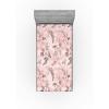 Ambesonne Floral Fitted Sheet, Valentine’s Day Theme Vintage Style Romantic Roses Pattern Plot, Decorative Soft Fabric Bedding All-Round Elastic Pocket, Twin Size, Dark Fuchsia and Slate Blue(Pale Salmon and Grey Pink)