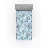 Ambesonne Floral Fitted Sheet, Valentine’s Day Theme Vintage Style Romantic Roses Pattern Plot, Decorative Soft Fabric Bedding All-Round Elastic Pocket, Twin Size, Dark Fuchsia and Slate Blue(Pale Sky Blue Grey and White)