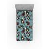 Ambesonne Floral Fitted Sheet, Valentine’s Day Theme Vintage Style Romantic Roses Pattern Plot, Decorative Soft Fabric Bedding All-Round Elastic Pocket, Twin Size, Dark Fuchsia and Slate Blue(Dark Fuchsia and Slate Blue)