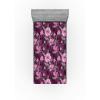 Ambesonne Floral Fitted Sheet, Valentine’s Day Theme Vintage Style Romantic Roses Pattern Plot, Decorative Soft Fabric Bedding All-Round Elastic Pocket, Twin Size, Dark Fuchsia and Slate Blue(Dark Magenta and Purple)