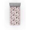 Ambesonne Floral Fitted Sheet, Valentine’s Day Theme Vintage Style Romantic Roses Pattern Plot, Decorative Soft Fabric Bedding All-Round Elastic Pocket, Twin Size, Dark Fuchsia and Slate Blue(Charcoal Grey and Champagne)
