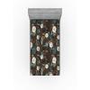 Ambesonne Floral Fitted Sheet, Valentine’s Day Theme Vintage Style Romantic Roses Pattern Plot, Decorative Soft Fabric Bedding All-Round Elastic Pocket, Twin Size, Dark Fuchsia and Slate Blue(Seal Brown Dark Teal)