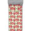 Ambesonne Floral Fitted Sheet & Pillow Sham Set, Valentine’s Day Theme Flowers Vintage Botanical Nature Ornament Art, Decorative Printed 2 Piece Bedding Decor Set, Twinxl, Dark Coral and Fern Green(Dark Coral and Fern Green)