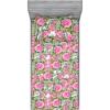 Ambesonne Floral Fitted Sheet & Pillow Sham Set, Valentine’s Day Theme Flowers Vintage Botanical Nature Ornament Art, Decorative Printed 2 Piece Bedding Decor Set, Twinxl, Dark Coral and Fern Green(Hot Pink Khaki Green)