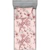 Ambesonne Floral Fitted Sheet & Pillow Sham Set, Valentine’s Day Theme Flowers Vintage Botanical Nature Ornament Art, Decorative Printed 2 Piece Bedding Decor Set, Twinxl, Dark Coral and Fern Green(Pastel Pink and Pale Rose)