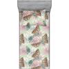 Ambesonne Floral Fitted Sheet & Pillow Sham Set, Valentine’s Day Theme Flowers Vintage Botanical Nature Ornament Art, Decorative Printed 2 Piece Bedding Decor Set, Twinxl, Dark Coral and Fern Green(Pale Green Rose and Pink)