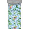 Ambesonne Floral Fitted Sheet & Pillow Sham Set, Valentine’s Day Theme Flowers Vintage Botanical Nature Ornament Art, Decorative Printed 2 Piece Bedding Decor Set, Twinxl, Dark Coral and Fern Green(Pale Azure Blue Emerald)