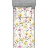 Ambesonne Floral Fitted Sheet & Pillow Sham Set, Watercolor Repeating Roses Valentine’s Day Theme Vintage Style Art, Decorative Printed 3 Piece Bedding Decor Set, Full, Dark Coral Fawn and Sepia(Dark Yellow and Soft Pink)
