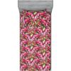 Ambesonne Floral Fitted Sheet & Pillow Sham Set, Watercolor Repeating Roses Valentine’s Day Theme Vintage Style Art, Decorative Printed 3 Piece Bedding Decor Set, Full, Dark Coral Fawn and Sepia(Pale Fuchsia and Sage Green)