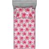 Ambesonne Floral Fitted Sheet & Pillow Sham Set, Watercolor Repeating Roses Valentine’s Day Theme Vintage Style Art, Decorative Printed 3 Piece Bedding Decor Set, Full, Dark Coral Fawn and Sepia(Pale Fuchsia and Seafoam)