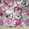 Ambesonne Love Fabric by The Yard, Romantic Random Hand Drawn Style Hearts and Love Words Crazy Romance Valentines, Stretch Knit Fabric for Clothing Sewing and Arts Crafts, 10 Yards, Multicolor(Multicolor)