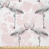 Ambesonne Romantic Fabric by The Yard, Flamingos Shaping Hearts with Heads Love Animal Valentines Illustration, Stretch Knit Fabric for Clothing Sewing and Arts Crafts, 10 Yards, Pale Pink Grey(Pale Pink Grey)