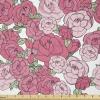 Ambesonne Romantic Fabric by The Yard, Valentine’s Day Rose Blossoms and Leaves in Repetitive Pattern Image, Stretch Knit Fabric for Clothing Sewing and Arts Crafts, 10 Yards, White Green Pastel Pink(White Green Pastel Pink)