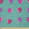 Ambesonne Teal Fabric by The Yard, Crystal Hearts and Gemstone Valentine’s Day Celebrating Romantic Print, Stretch Knit Fabric for Clothing Sewing and Arts Crafts, 3 Yards, Red Fuchsia Teal(Red Fuchsia Teal)