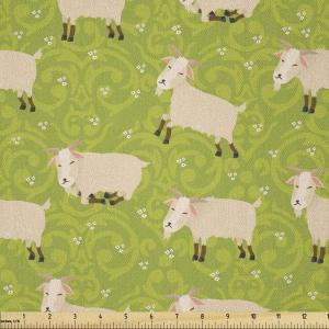 Ambesonne Adventure Cartoon Fabric by The Yard, Popular Travel Destinations Passport Stamp Motifs of Countries and Cities, Microfiber Fabric for Arts and Crafts Textiles & Decor, 1 Yard, Teal Orange(Yellow Green)