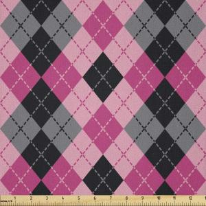 Ambesonne Adventure Cartoon Fabric by The Yard, Popular Travel Destinations Passport Stamp Motifs of Countries and Cities, Microfiber Fabric for Arts and Crafts Textiles & Decor, 1 Yard, Teal Orange(Pale Pink Black Grey)