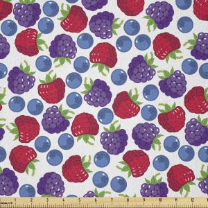 Ambesonne Adventure Cartoon Fabric by The Yard, Popular Travel Destinations Passport Stamp Motifs of Countries and Cities, Microfiber Fabric for Arts and Crafts Textiles & Decor, 1 Yard, Teal Orange(Purple Red)