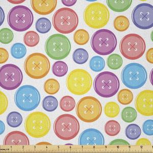Ambesonne Adventure Cartoon Fabric by The Yard, Popular Travel Destinations Passport Stamp Motifs of Countries and Cities, Microfiber Fabric for Arts and Crafts Textiles & Decor, 1 Yard, Teal Orange(Red Aqua)