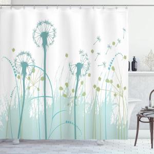 Ambesonne Cactus Shower Curtain, Cacti Spikes Flowers Birds Cartoon Style Vintage Like Colored Art, Cloth Fabric Bathroom Decor Set with Hooks, 69″ W x 84″ L, Green and Blue(Khaki Green)
