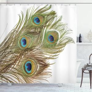 Ambesonne Cartoon Shower Curtain, Pug Dog in Bathtub Grooming Salon Service Shampoo Rubber Duck Pets in Style Image, Cloth Fabric Bathroom Decor Set with Hooks, 69″ W x 70″ L, Teal(White Green)