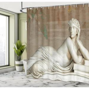 Ambesonne Cartoon Shower Curtain, Pug Dog in Bathtub Grooming Salon Service Shampoo Rubber Duck Pets in Style Image, Cloth Fabric Bathroom Decor Set with Hooks, 69″ W x 70″ L, Teal(Ivory Tan)