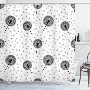 Ambesonne Cartoon Shower Curtain, Pug Dog in Bathtub Grooming Salon Service Shampoo Rubber Duck Pets in Style Image, Cloth Fabric Bathroom Decor Set with Hooks, 69″ W x 70″ L, Teal(Black White)