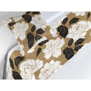 Ambesonne Floral Bed Runner Set, Rose Flowers and Leaves Pattern Vintage Valentine Romantic Ornament, Decorative Bedding Scarf and 2 Pillow Shams for Hotels Homes, King, Pastel Pink Hunter Green(Dark Khaki Charcoal Grey)