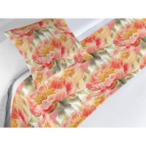 Ambesonne Floral Bed Runner Set, Rose Flowers and Leaves Pattern Vintage Valentine Romantic Ornament, Decorative Bedding Scarf and 2 Pillow Shams for Hotels Homes, King, Pastel Pink Hunter Green(Scarlet and Green Brown)