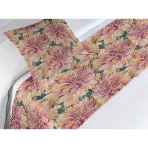 Ambesonne Floral Bed Runner Set, Rose Flowers and Leaves Pattern Vintage Valentine Romantic Ornament, Decorative Bedding Scarf and 2 Pillow Shams for Hotels Homes, King, Pastel Pink Hunter Green(Pastel Pink Earth Yellow)