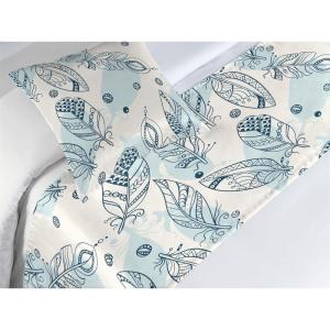 Ambesonne Floral Bed Runner Set, Rose Flowers and Leaves Pattern Vintage Valentine Romantic Ornament, Decorative Bedding Scarf and 2 Pillow Shams for Hotels Homes, King, Pastel Pink Hunter Green(Pale Cadet Blue and White)