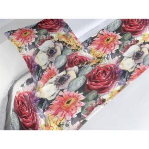 Ambesonne Floral Bed Runner Set, Rose Flowers and Leaves Pattern Vintage Valentine Romantic Ornament, Decorative Bedding Scarf and 2 Pillow Shams for Hotels Homes, King, Pastel Pink Hunter Green(Dark Coral Sage Green)