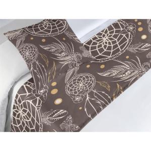 Ambesonne Floral Bed Runner Set, Rose Flowers and Leaves Pattern Vintage Valentine Romantic Ornament, Decorative Bedding Scarf and 2 Pillow Shams for Hotels Homes, King, Pastel Pink Hunter Green(Dark Taupe and Sand Brown)