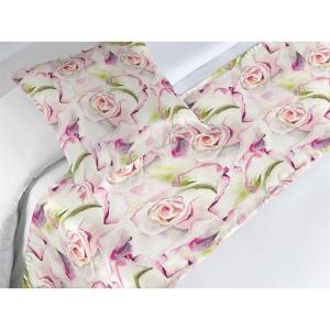 Ambesonne Floral Bed Runner Set, Rose Flowers and Leaves Pattern Vintage Valentine Romantic Ornament, Decorative Bedding Scarf and 2 Pillow Shams for Hotels Homes, King, Pastel Pink Hunter Green(Dark Magenta and Pale Khaki)