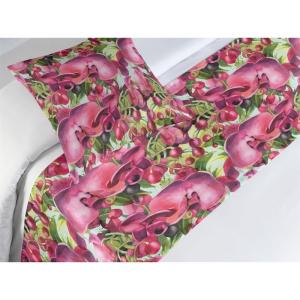 Ambesonne Floral Bed Runner Set, Rose Flowers and Leaves Pattern Vintage Valentine Romantic Ornament, Decorative Bedding Scarf and 2 Pillow Shams for Hotels Homes, King, Pastel Pink Hunter Green(Pale Fuchsia and Sage Green)