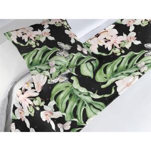 Ambesonne Floral Bed Runner Set, Roses Lavender Eucalyptus Watercolor Valentine’s Day Romantic Concept, Decorative Bedding Scarf and a Pillow Sham for Hotels Homes, Twin, Purple Grey and Off White(Fern Green Pale Mauve)