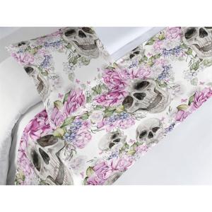 Ambesonne Floral Bed Runner Set, Roses Lavender Eucalyptus Watercolor Valentine’s Day Romantic Concept, Decorative Bedding Scarf and a Pillow Sham for Hotels Homes, Twin, Purple Grey and Off White(Lilac Pearl Reseda Green)