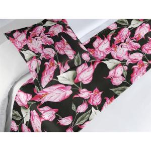Ambesonne Floral Bed Runner Set, Roses Lavender Eucalyptus Watercolor Valentine’s Day Romantic Concept, Decorative Bedding Scarf and a Pillow Sham for Hotels Homes, Twin, Purple Grey and Off White(Hot Pink Reseda Green)