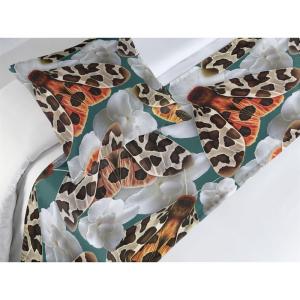 Ambesonne Floral Bed Runner Set, Roses Lavender Eucalyptus Watercolor Valentine’s Day Romantic Concept, Decorative Bedding Scarf and a Pillow Sham for Hotels Homes, Twin, Purple Grey and Off White(Pale Orange Teal Brown)