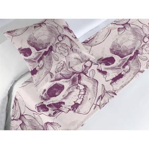 Ambesonne Floral Bed Runner Set, Roses Lavender Eucalyptus Watercolor Valentine’s Day Romantic Concept, Decorative Bedding Scarf and a Pillow Sham for Hotels Homes, Twin, Purple Grey and Off White(Plum Pale Mauve)