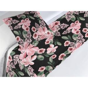 Ambesonne Floral Bed Runner Set, Roses Lavender Eucalyptus Watercolor Valentine’s Day Romantic Concept, Decorative Bedding Scarf and a Pillow Sham for Hotels Homes, Twin, Purple Grey and Off White(Pastel Pink Hunter Green)