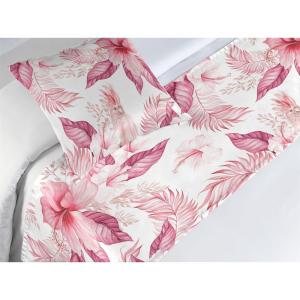 Ambesonne Floral Bed Runner Set, Roses Lavender Eucalyptus Watercolor Valentine’s Day Romantic Concept, Decorative Bedding Scarf and a Pillow Sham for Hotels Homes, Twin, Purple Grey and Off White(Pastel Pink and Pale Fuchsia)