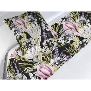 Ambesonne Floral Bed Runner Set, Roses Lavender Eucalyptus Watercolor Valentine’s Day Romantic Concept, Decorative Bedding Scarf and a Pillow Sham for Hotels Homes, Twin, Purple Grey and Off White(Pistachio Green and Lilac)