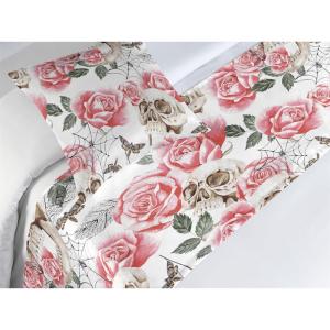 Ambesonne Floral Bed Runner Set, Valentine’s Day Romantic Concept Watercolor Hydrangeas Roses Birds, Decorative Bedding Scarf and 2 Pillow Shams for Hotels Homes, Queen, Soft Pink Pistachio Green(Pastel Pink and Laurel Green)