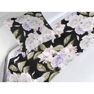 Ambesonne Floral Bed Runner Set, Valentine’s Day Romantic Concept Watercolor Hydrangeas Roses Birds, Decorative Bedding Scarf and 2 Pillow Shams for Hotels Homes, Queen, Soft Pink Pistachio Green(Lavender Blue Green)